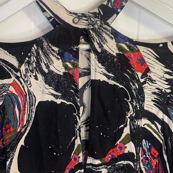 Free People Drift Away Cold Shoulder Artsy Mini-Dress Tunic W-298 Size Small - Picture 11 of 11